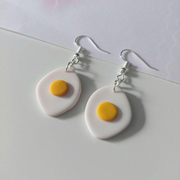 Egg Polymer Clay Earrings - Picture 2 of 2